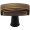 Jeffrey Alexander 1-9/16" Overall Length Antique Brushed Satin Brass Rectangle Delgado Cabinet Knob 519ABSB - alternate 3